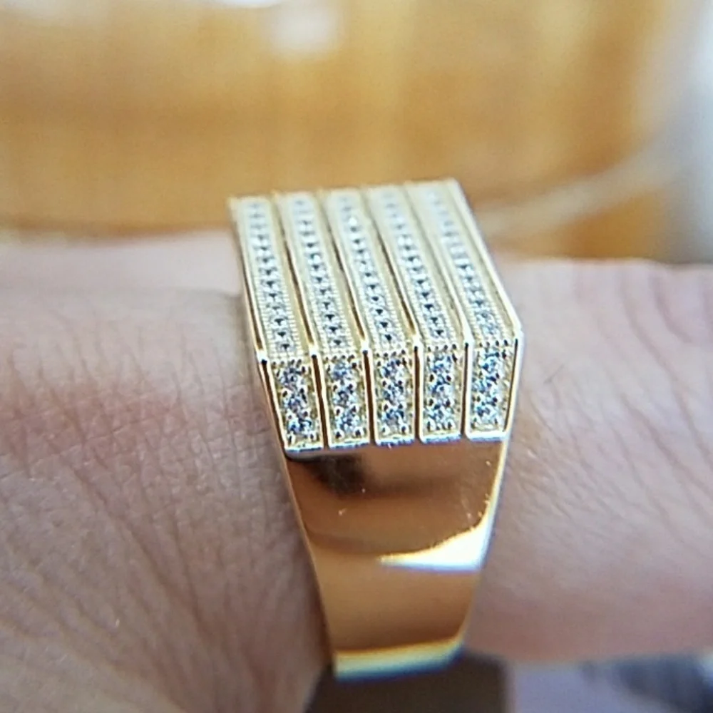 14k Gold plated Men's Wedding Band Ring